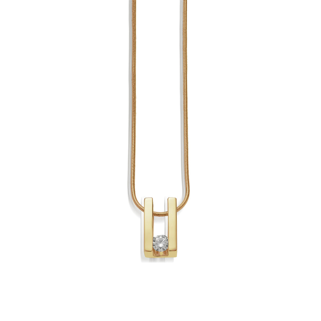 Hermès Kelly Rose Gold Pendant Necklace with Diamonds – SukiLux