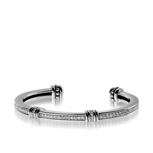 Women's Sterling Silver Apollo Pave Diamond Cuff Bracelet