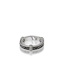 Load image into Gallery viewer, Women&#39;s Sterling Silver Antigua Stack Ring with Pave Diamonds
