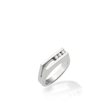 Load image into Gallery viewer, Women&#39;s 14 karat White Gold Lines Diamond Ring
