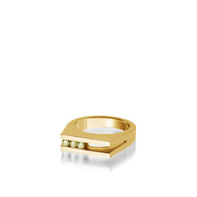 Load image into Gallery viewer, Women&#39;s 14 karat Yellow Gold Lines Diamond Ring
