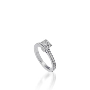 Satin Princess Cut Luminaire Third Carat Lab Diamond Ring