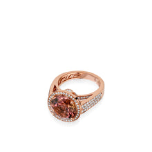 Load image into Gallery viewer, Signature Round Autumn Tourmaline and Pave Diamond Ring
