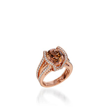 Load image into Gallery viewer, Signature Autumn Tourmaline and Pave Diamond Ring
