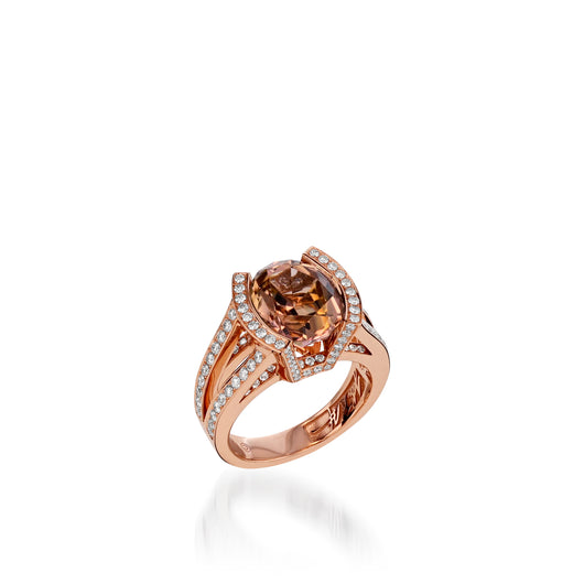 Signature Autumn Tourmaline and Pave Diamond Ring