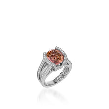 Load image into Gallery viewer, Signature Autumn Tourmaline and Pave Diamond Ring
