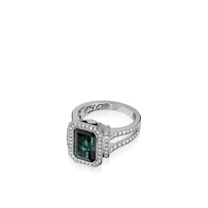 Signature Green Tourmaline and  Diamond Ring