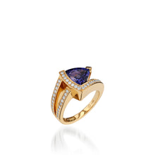 Load image into Gallery viewer, Signature Trillion Tanzanite and Pave Diamond Ring
