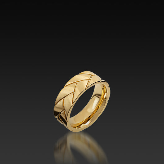 Yellow Gold Band with Braid Pattern