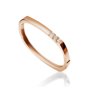 Women's 14 karat Rose Gold Devotion Hinged Diamond Bracelet