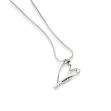 Load image into Gallery viewer, Women&#39;s 14 karat White Gold Devotion Diamond Heart Pendant Necklace
