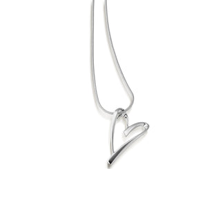 Women's 14 karat White Gold Devotion Heart Pendant Necklace