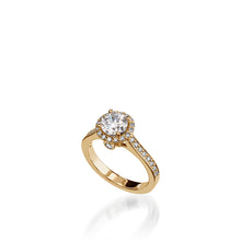 Load image into Gallery viewer, Satin Round Yellow Gold  Engagement Ring
