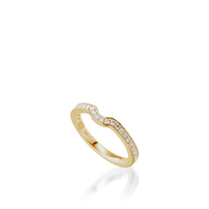 Satin Round Yellow Gold  Engagement Ring