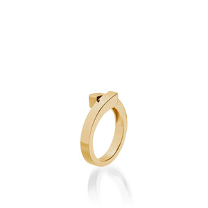 Women's 14 karat Yellow Gold Pivot Plain Ring