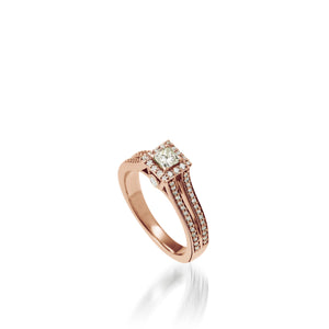 Chiffon Princess Cut Luminaire Third Carat Lab Diamond Ring