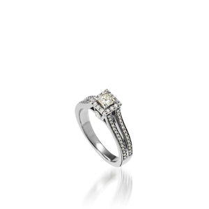 Chiffon Princess Cut Luminaire Third Carat Lab Diamond Ring