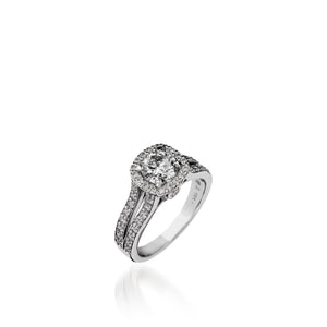 Chiffon  Round White Gold Engagement Ring