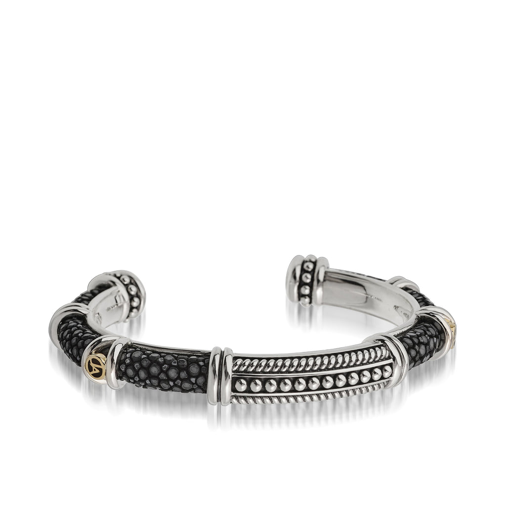 Matrix Black Diamond Leather Bracelet – John Atencio