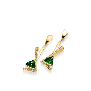 Pinnacle Gemstone Dangle Earrings with Pave Diamonds