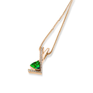 Pinnacle Gemstone Pendant Necklace with Pave Diamonds