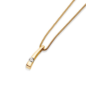 Women's 14 karat Yellow Gold Polar Diamond Pendant Necklace