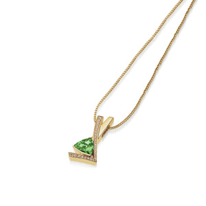 Pinnacle Small Gemstone Pendant Necklace with Pave Diamonds