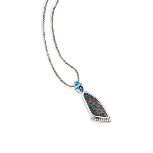 Signature Elongated Opal and Diamond Pendant Necklace