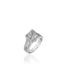 Load image into Gallery viewer, Chiffon Princess Cut White Gold Engagement Ring
