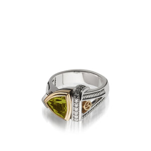 Women's Sterling Silver and 14 karat Yellow Gold Arrivo Peridot Ring