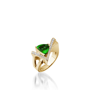 Pinnacle Gemstone Ring with Pave Diamonds