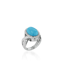 Load image into Gallery viewer, Signature Turquoise and Pave Diamond Ring
