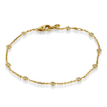 Load image into Gallery viewer, Women&#39;s 14 karat Yellow Gold Confetti Diamond Bracelet
