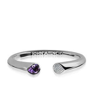 Gemini Lilac Amethyst and Pave Diamond Bracelet