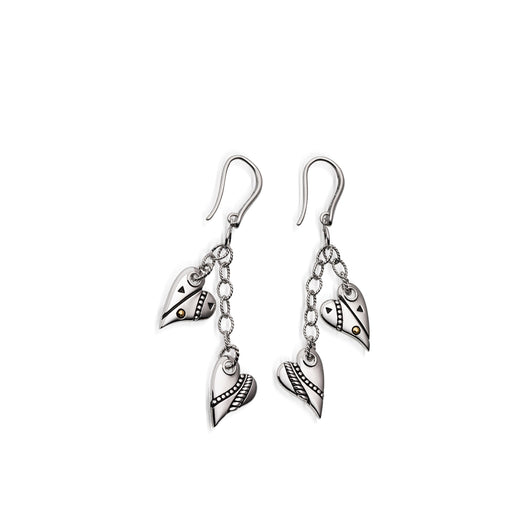 Women's Sterling silver Solar Heart Charm Earrings