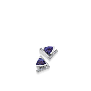 Pinnacle Gemstone Stud Earrings with Pave Diamonds
