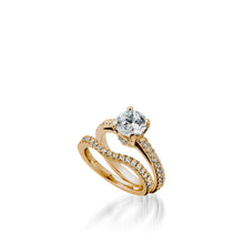 Load image into Gallery viewer, Starburst Round  Yellow Gold Engagement Ring
