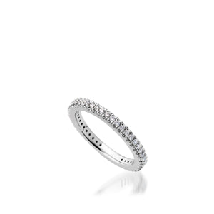 Women's 14 karat White Gold Essence Diamond Stack Ring
