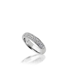 Load image into Gallery viewer, Women&#39;s 14 karat White gold Essence Band Ring with Pave Diamonds
