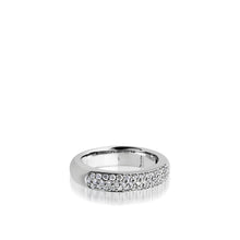 Load image into Gallery viewer, Women&#39;s 14 karat White gold Essence Band Ring with Pave Diamonds
