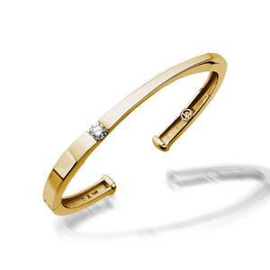 Women's 14 karat Yellow Gold Polar Diamond Cuff Bracelet