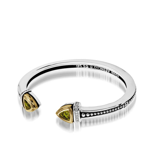 Arrivo Narrow Trillion Cuff Bracelet with Pave Diamonds
