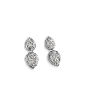 Women's 14 karat White Gold Gemini Pave Diamond Earrings