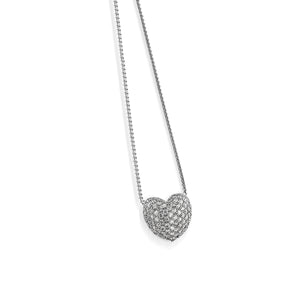 Essence Pave Diamond Heart Pendant Necklace