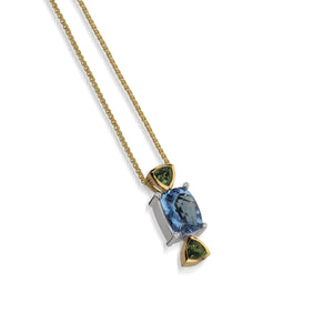 Women's 18 karat yellow Signature Blue Topaz Pendant