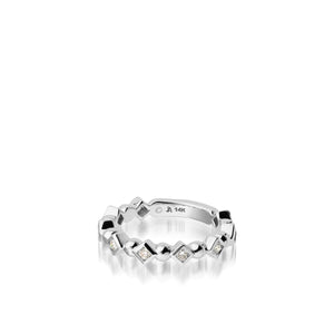 Women's 18 karat white gold Confetti Diamond Stack Ring