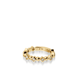 Women's 18 karat yellow gold Confetti Diamond Stack Ring