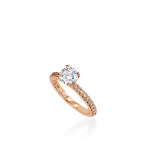 Essence Round Yellow Gold Engagement Ring