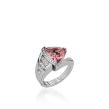 Load image into Gallery viewer, Signature Trillion Pink Tourmaline and Diamond Ring
