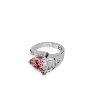 Signature Trillion Pink Tourmaline and Diamond Ring